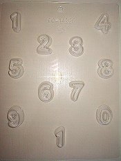 1in. Numbers, Plastic Mold - 