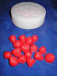 Tiny Whole-Half Strawberry Silicone Flexible Mold - 
