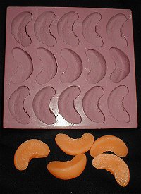Mini Peach Slices Silicone Mold - 