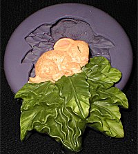 Bunny on Leaves Silicone Mold - 