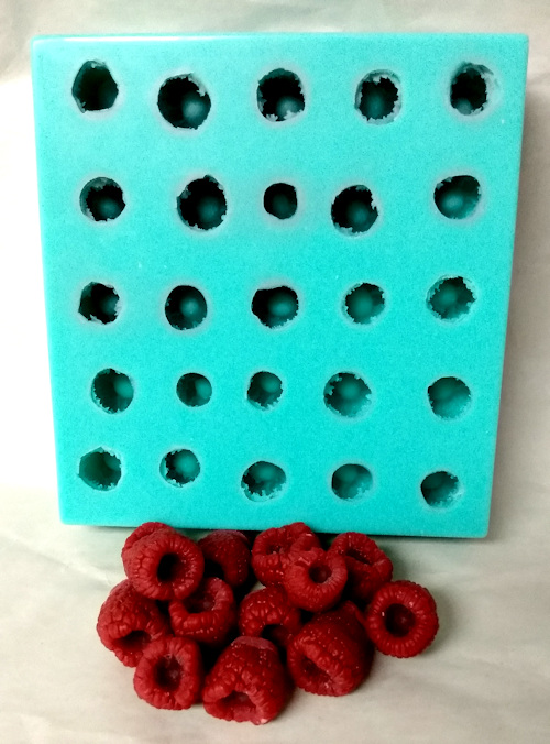 Raspberry/Blackberry with Receptacle Silicone Mold - 