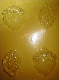 Acorn and Leaves Soap, Plastic Mold - 