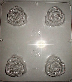 Small Antique Rose Soap, Plastic Mold - 