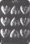 Flowers on Hearts, Plastic Mold - 