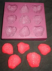 Lg Strawberry HALVES Silicone Flexible Mold - 