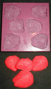 Jumbo Strawberry HALVES Silicone Flexible Mold - 