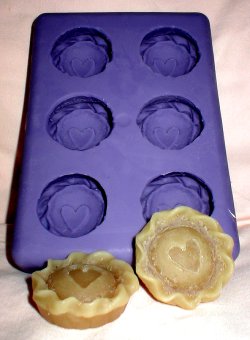 Mini Pie with Heart Top Silicone Mold - 