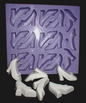 1-1/2 in. High Heel Shoes, Silicone Mold - 