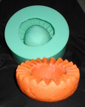 Cantaloupe Bowl w Pinked Edge Silicone Mold - 